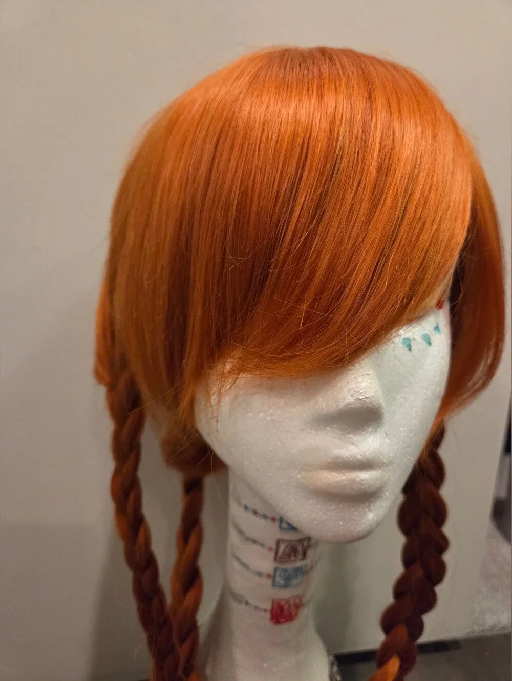 Arda Wigs - Long Orange/Red with Bangs